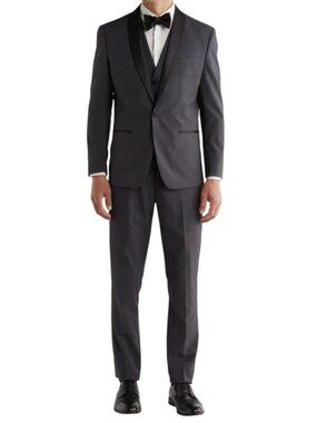 Gino Vitale Men Tuxedo Jacket & Pants Size 38 Regular Trousers 32 Waist Unhemmed